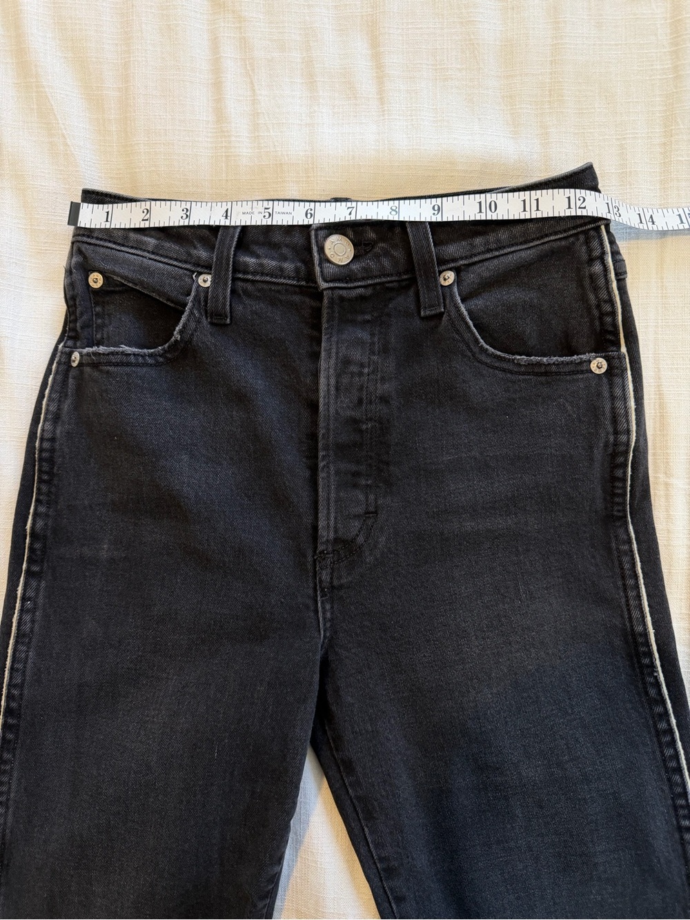 AMO Chloe Crop With Piping Black with White Sidestripe Size 26 - Picture 8 of 10